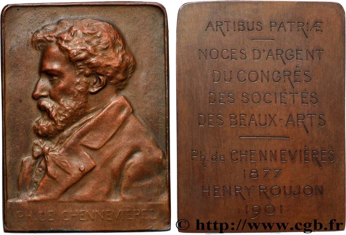 TROISIÈME RÉPUBLIQUE Plaquette, Noces d’argent du congrès des sociétés des Beaux-Arts TTB+