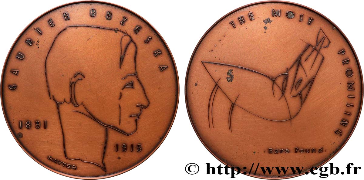 ARTISTS : MUSICIANS, PAINTERS, SCULPTORS Médaille, Henri Gaudier-Brzeska, n°3 AU