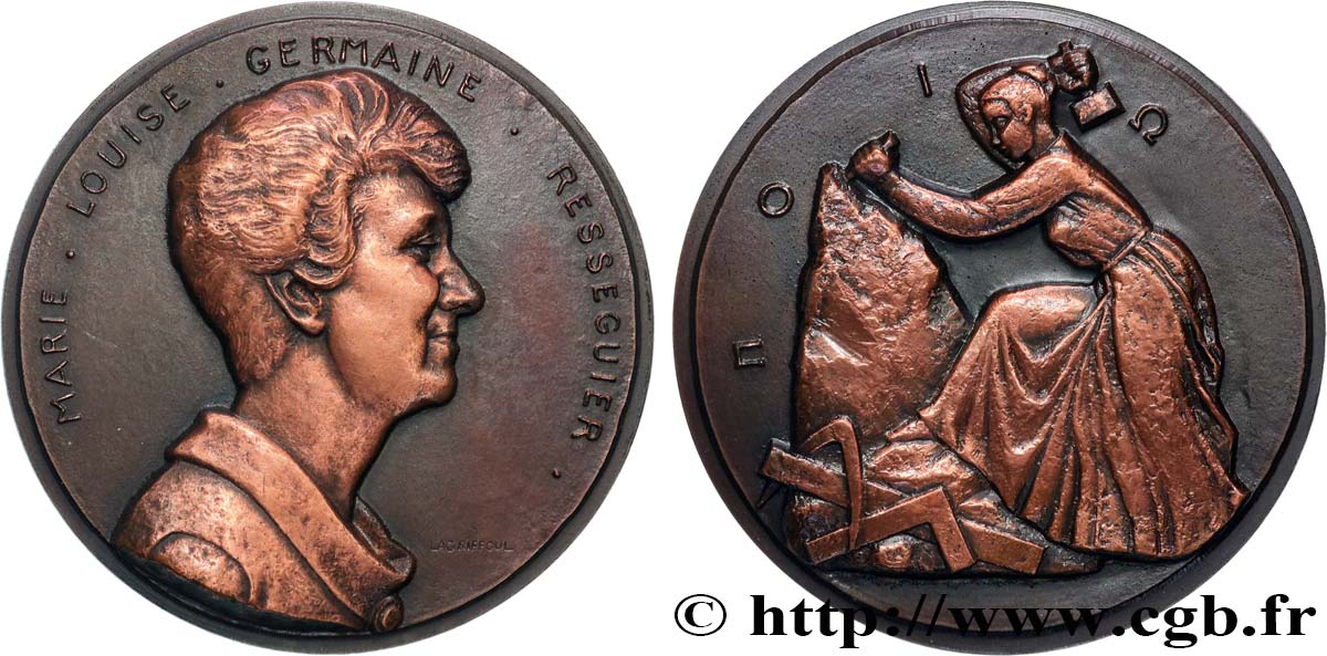 ARTISTES : MUSICIENS, PEINTRES, SCULPTEURS Médaille, Marie-Louise Germaine Resseguier, n°1 AU