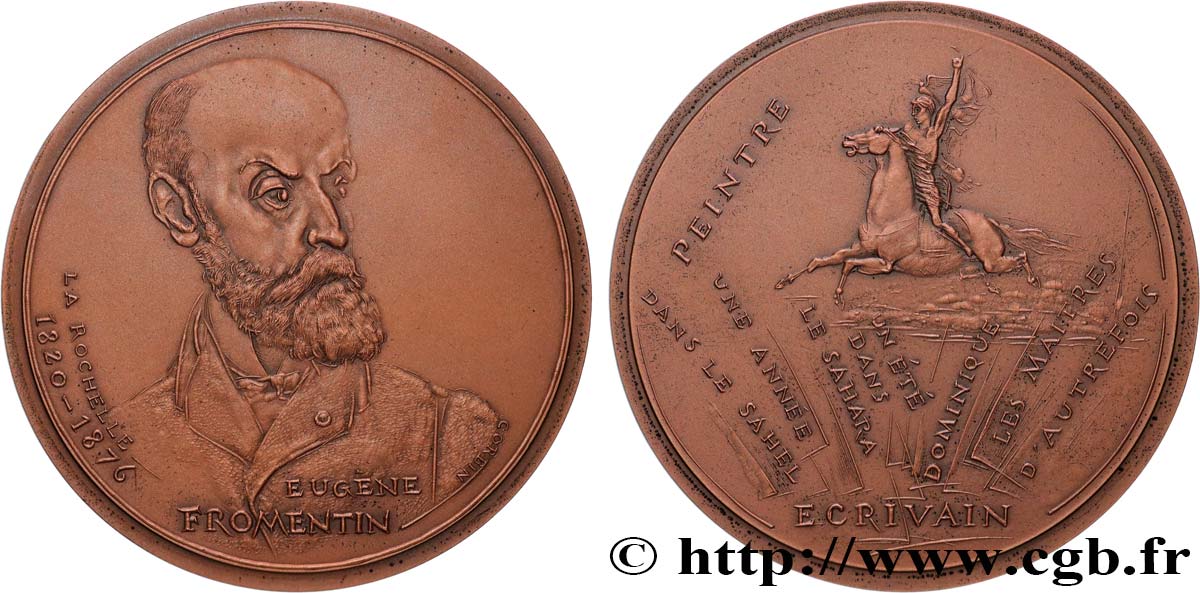LITERATURE : WRITERS - POETS Médaille, Eugène Fromentin, n°2 AU