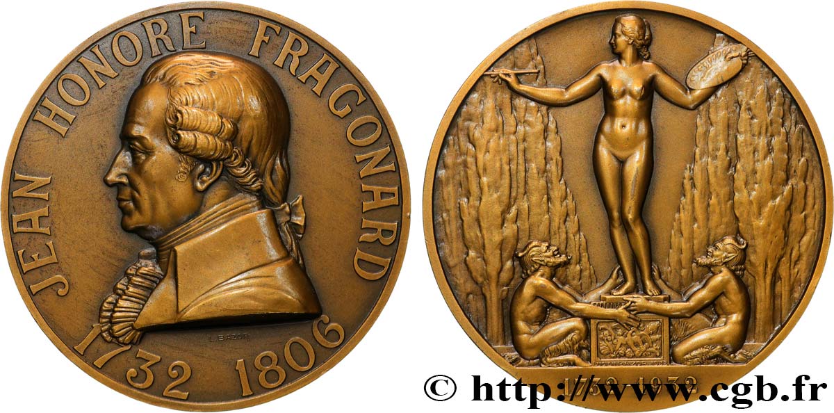 TERZA REPUBBLICA FRANCESE Médaille, Jean-Honoré Fragonard SPL