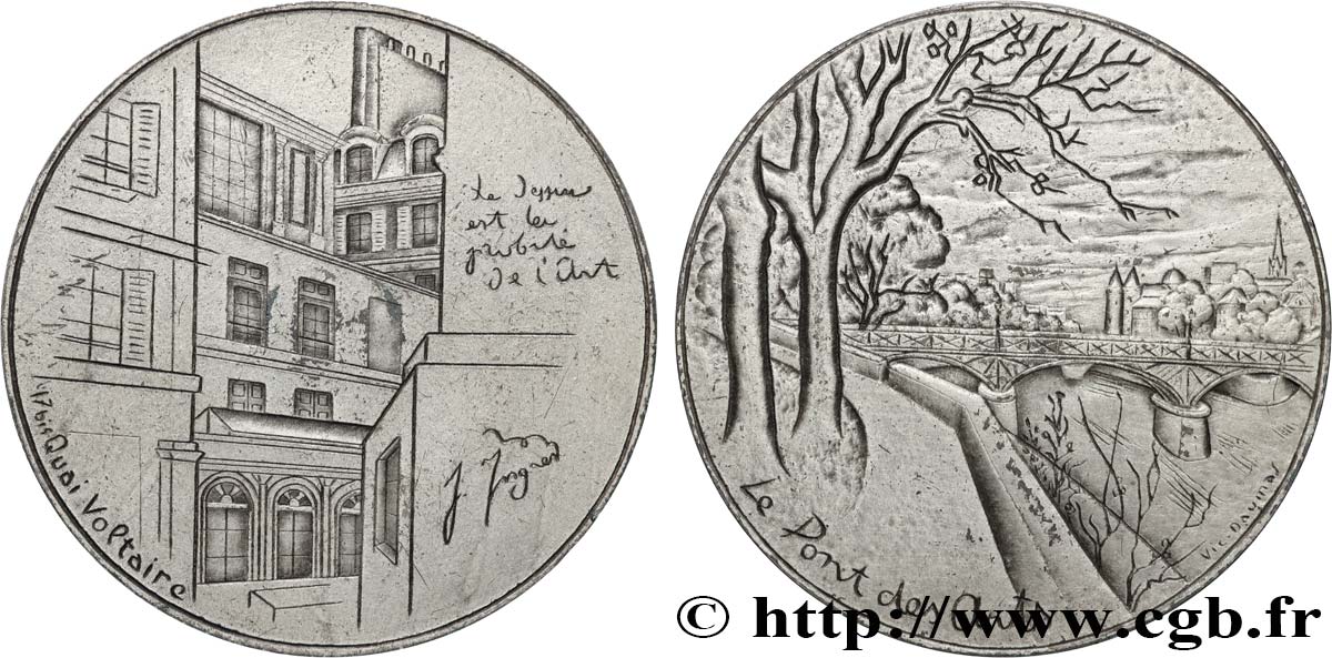 CINQUIÈME RÉPUBLIQUE Médaille, Le pont des Arts, Exemplaire Editeur TTB+