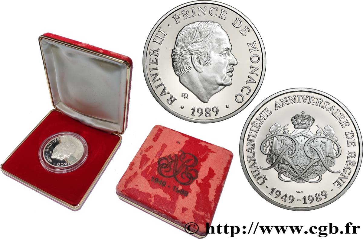 MONACO Médaille, Rainier III, 40e anniversaire de règne SPL