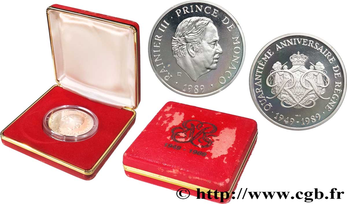 MONACO Médaille, Rainier III, 40e anniversaire de règne SPL