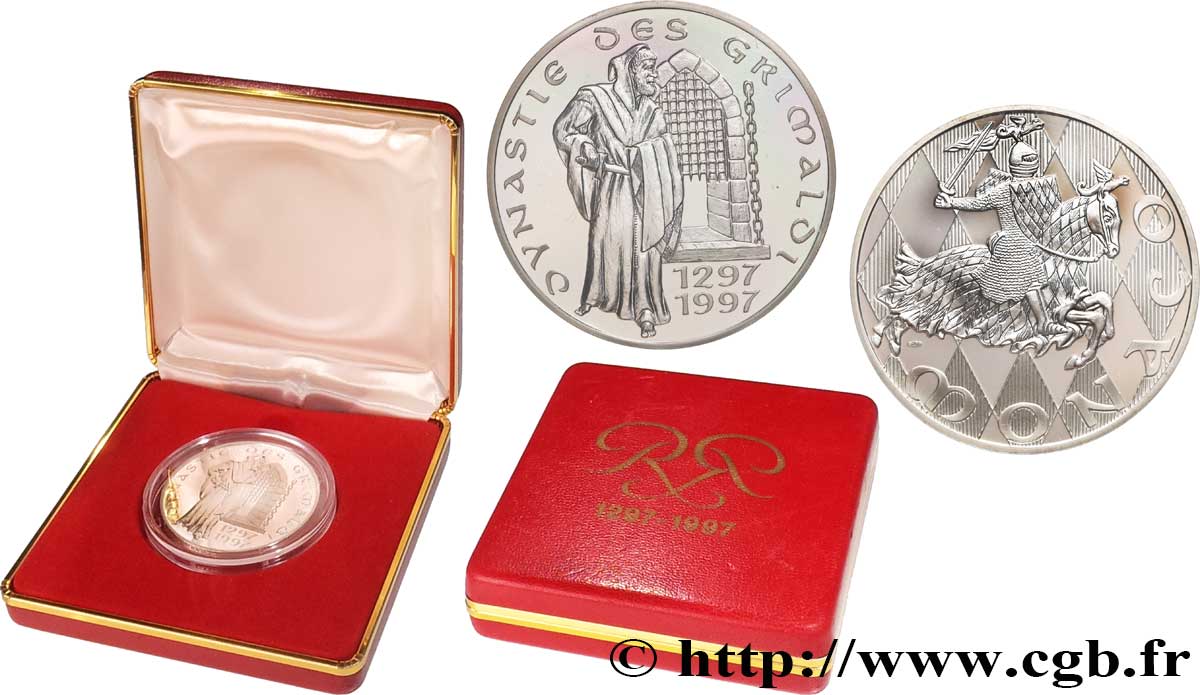 MONACO Médaille, 700e anniversaire de la dynastie des Grimaldi MS