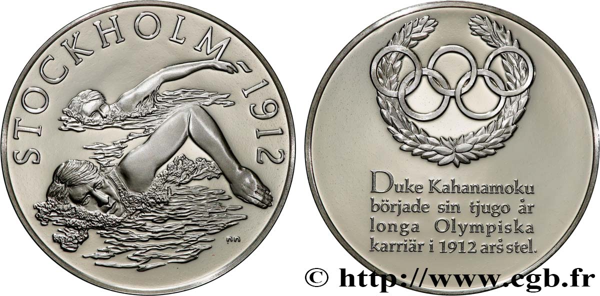 JEUX OLYMPIQUES Médaille, Jeux olympiques de Stockholm 1912 Polierte Platte