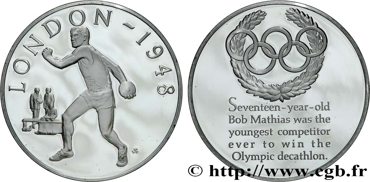 JEUX OLYMPIQUES Médaille, Jeux olympiques de Londres 1948 BE