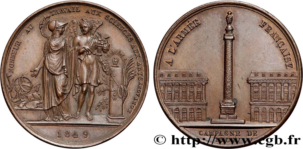 DEUXIÈME RÉPUBLIQUE Médaille commémorative de la campagne de 1805 TTB+