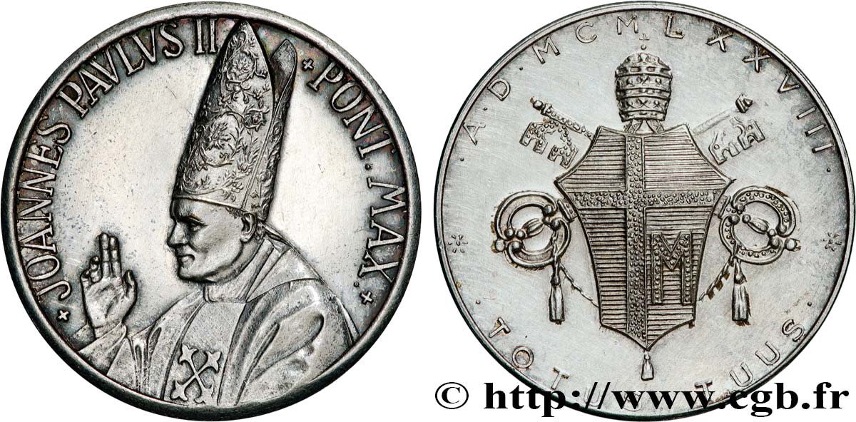 JEAN-PAUL II (Karol Wojtyla) Médaille, Élection du pape TTB+