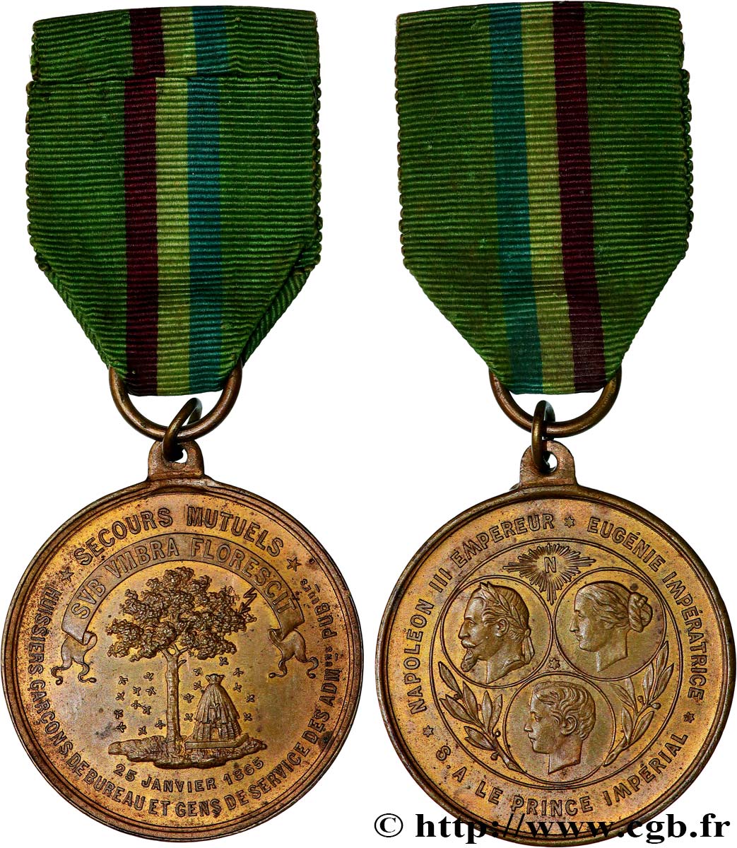 ASSURANCES Médaille, Société de secours mutuels, Huissiers, garçons de bureau et gens de service des administrations publiques TTB+