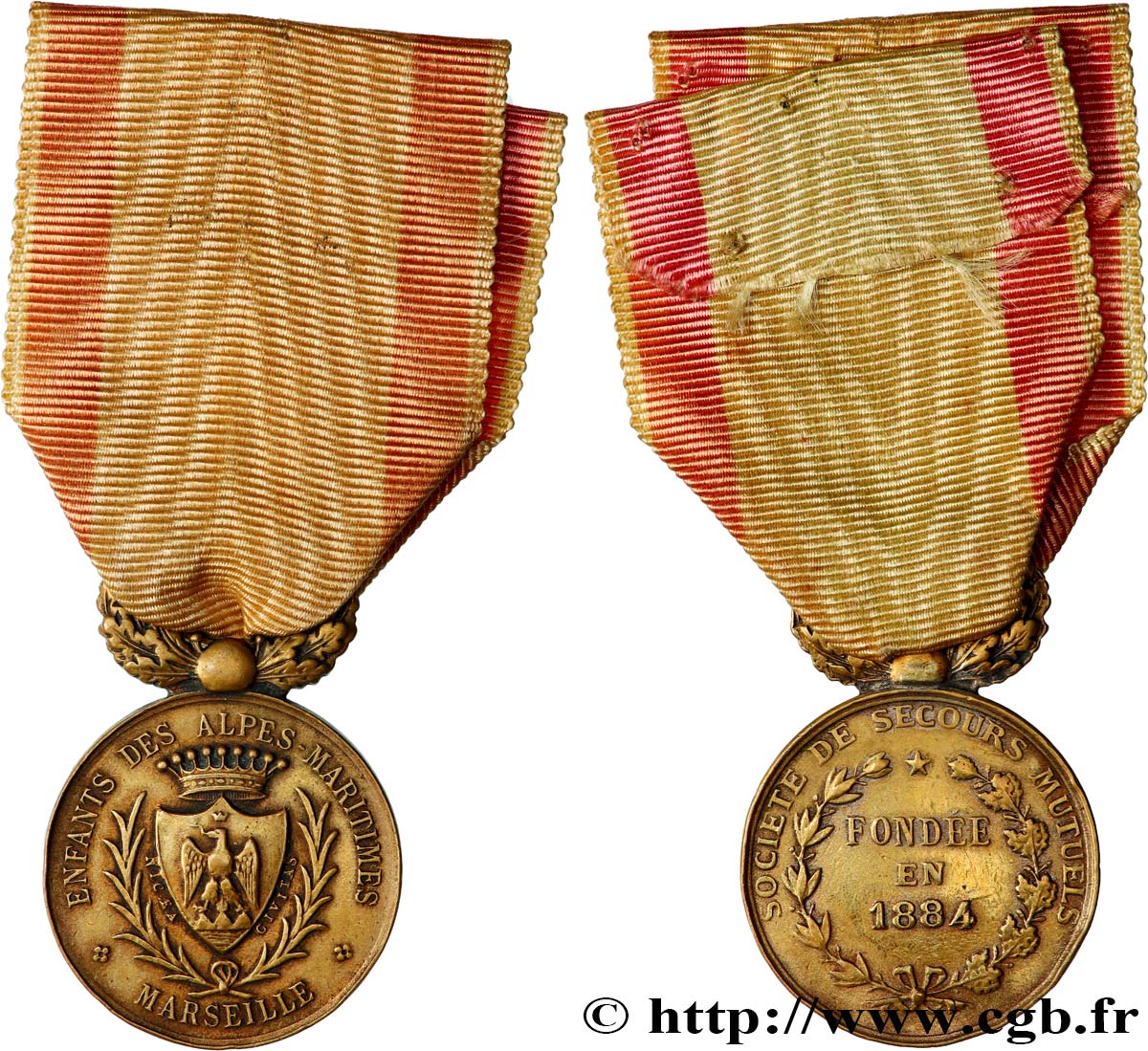 ASSURANCES Médaille, Société de Secours Mutuels, Enfants des Alpes-Maritimes TTB