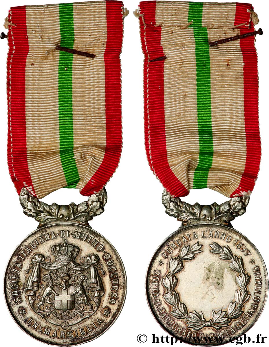 ASSURANCES Médaille, Société italienne de secours mutuels TTB+