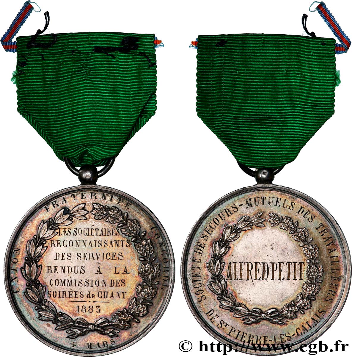 ASSURANCES Médaille, Société de Secours Mutuels des travailleurs TTB+