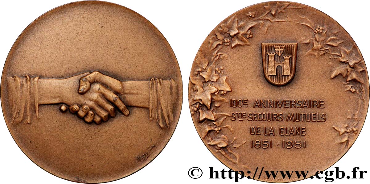 ASSURANCES Médaille, 100e anniversaire de la Société de Secours Mutuels de la Glane SUP