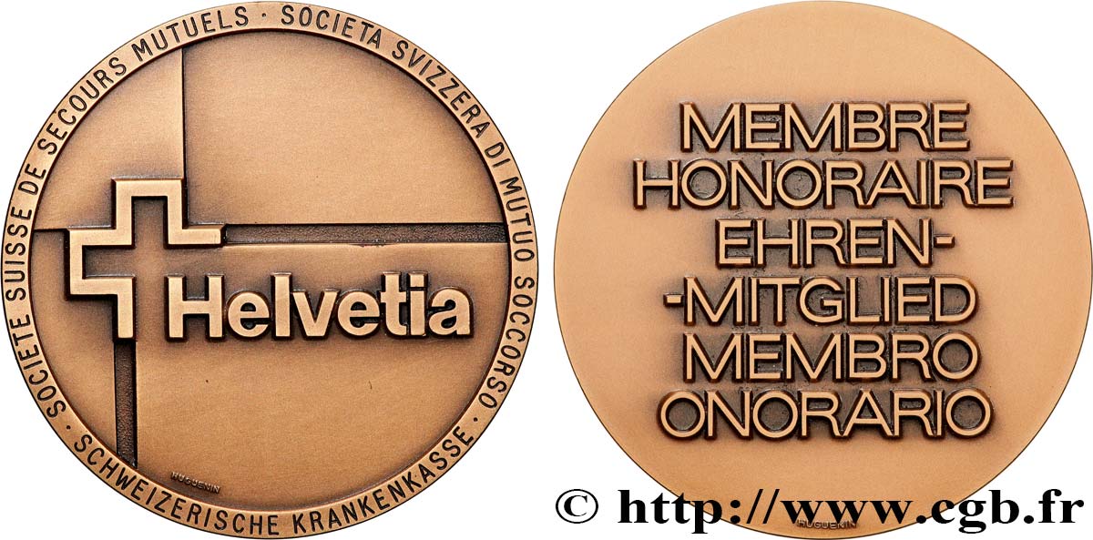 INSURANCES Médaille, Société suisse de Secours Mutuels, Membre honoraire AU
