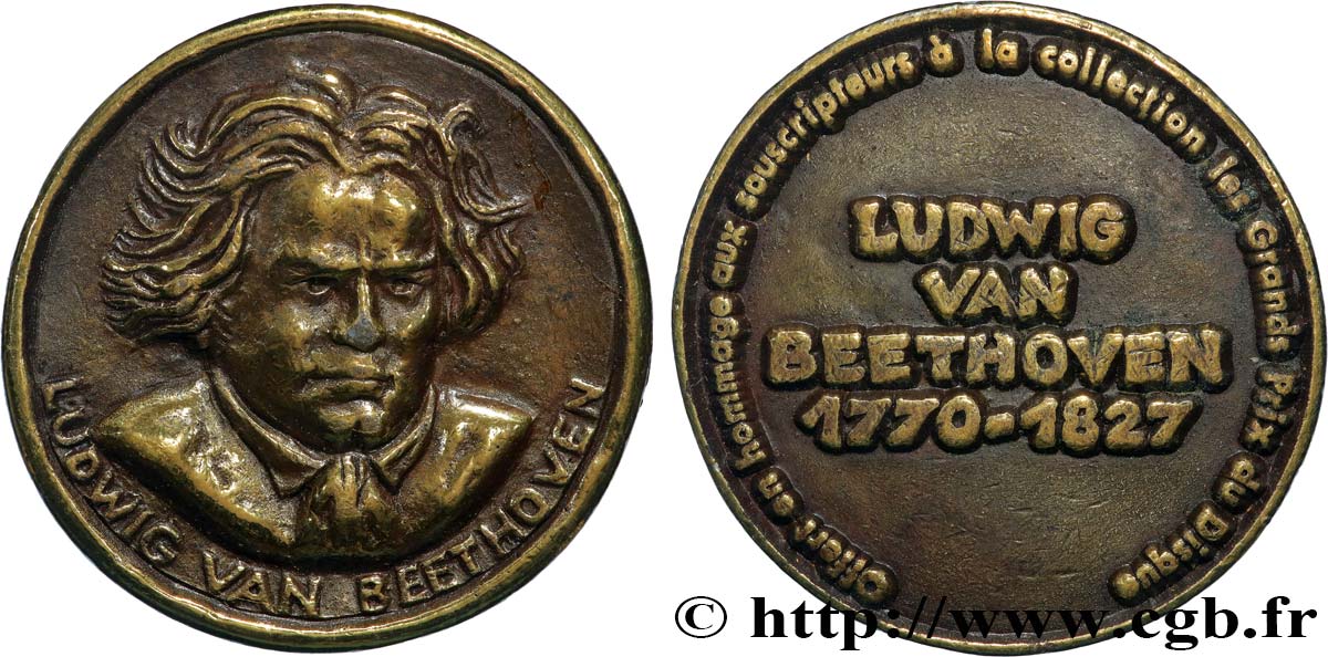 ARTISTES : MUSICIENS, PEINTRES, SCULPTEURS Médaille, Ludwig van Beethoven TTB