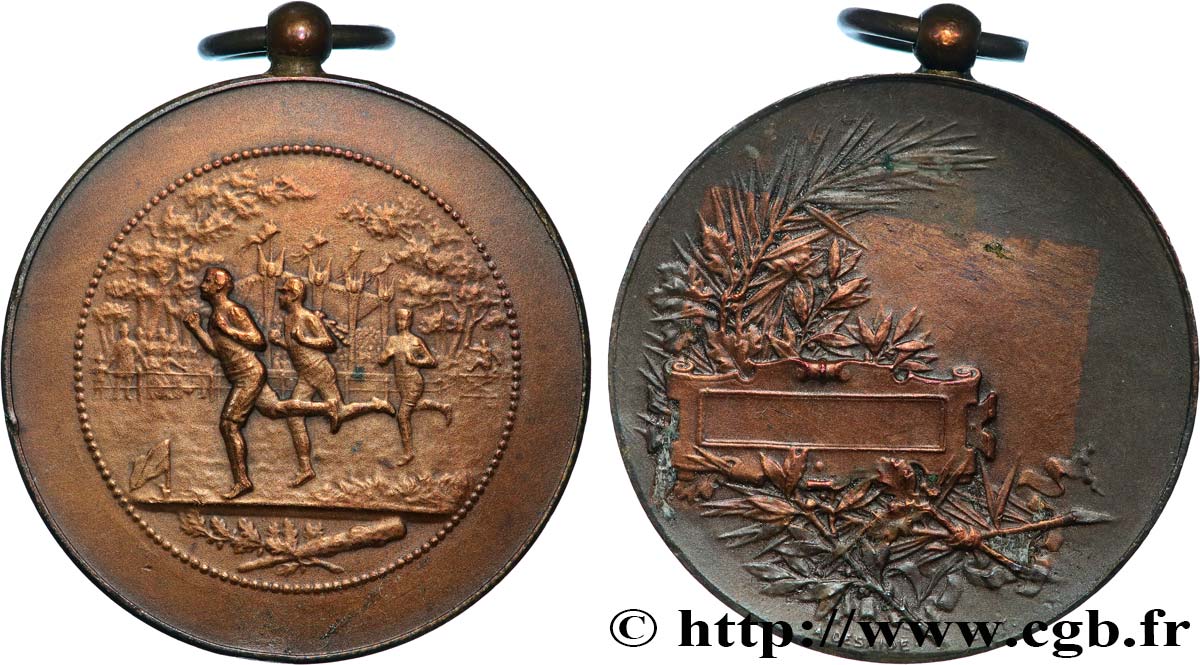 III REPUBLIC Médaille de récompense transformée en pendentif XF