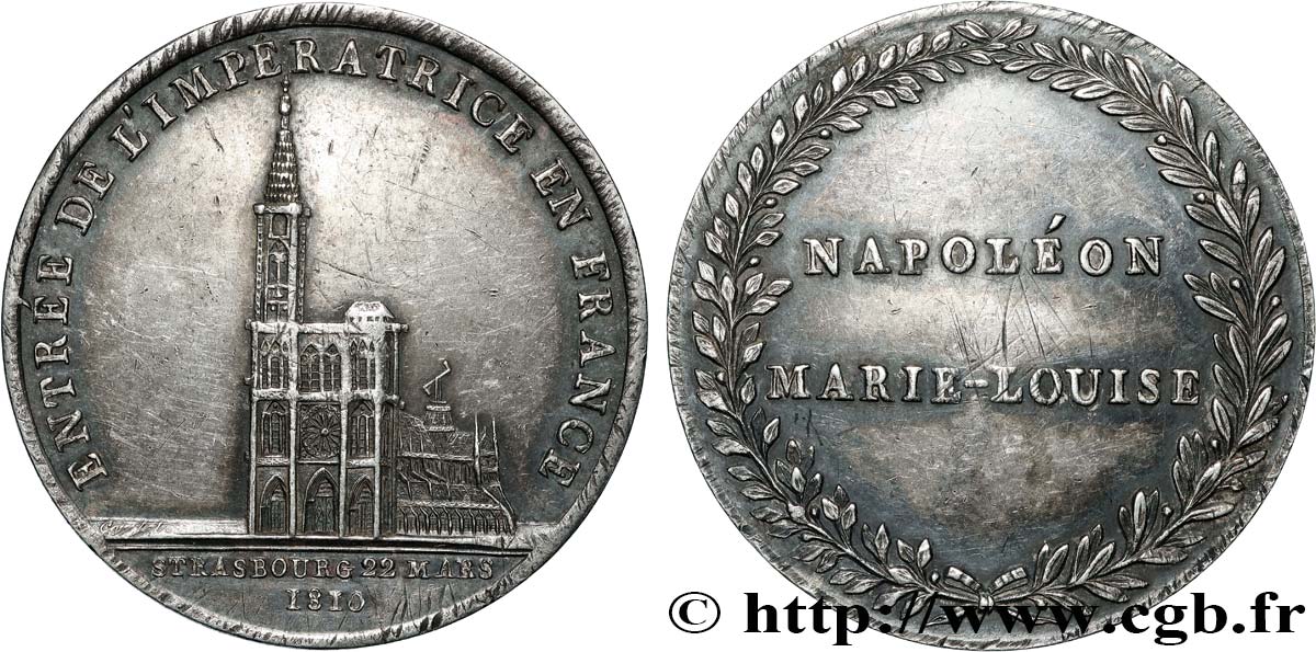 NAPOLEON S EMPIRE Médaille, entrée de Marie-Louise à Strasbourg AU