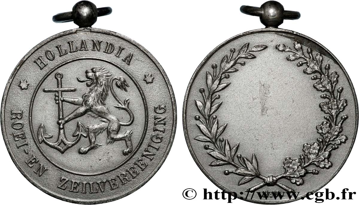 NIEDERLANDE Médaille, Association hollandaise d’aviron et de voile, transformée en pendentif fVZ