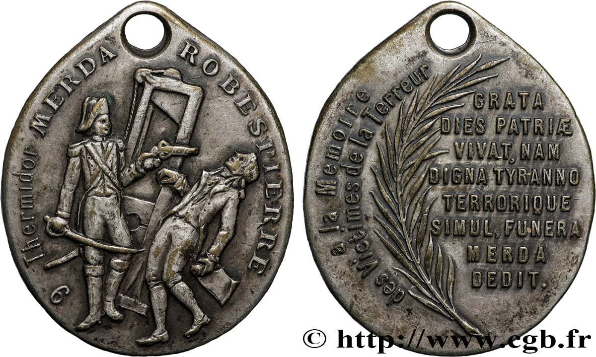 CINQUIÈME RÉPUBLIQUE Médaille, Hommage aux victimes de la Terreur TTB+