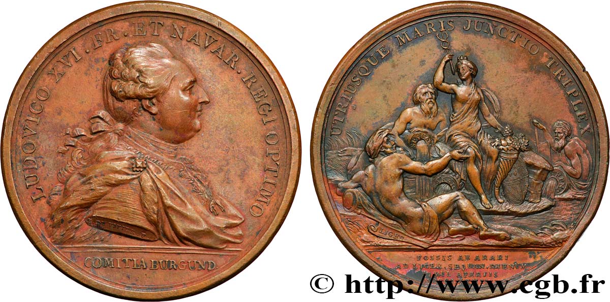 LOUIS XVI Médaille, Canal du Centre SS