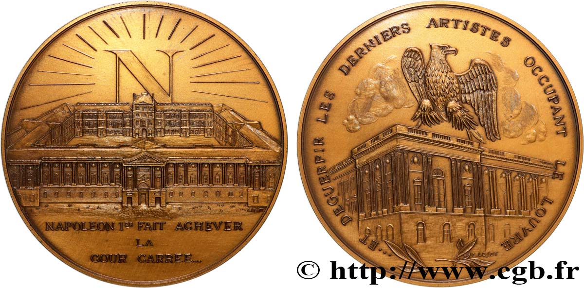 MONUMENTS ET HISTOIRE Médaille, Napoléon fait achever la cour carrée du Louvre, n°308 SUP