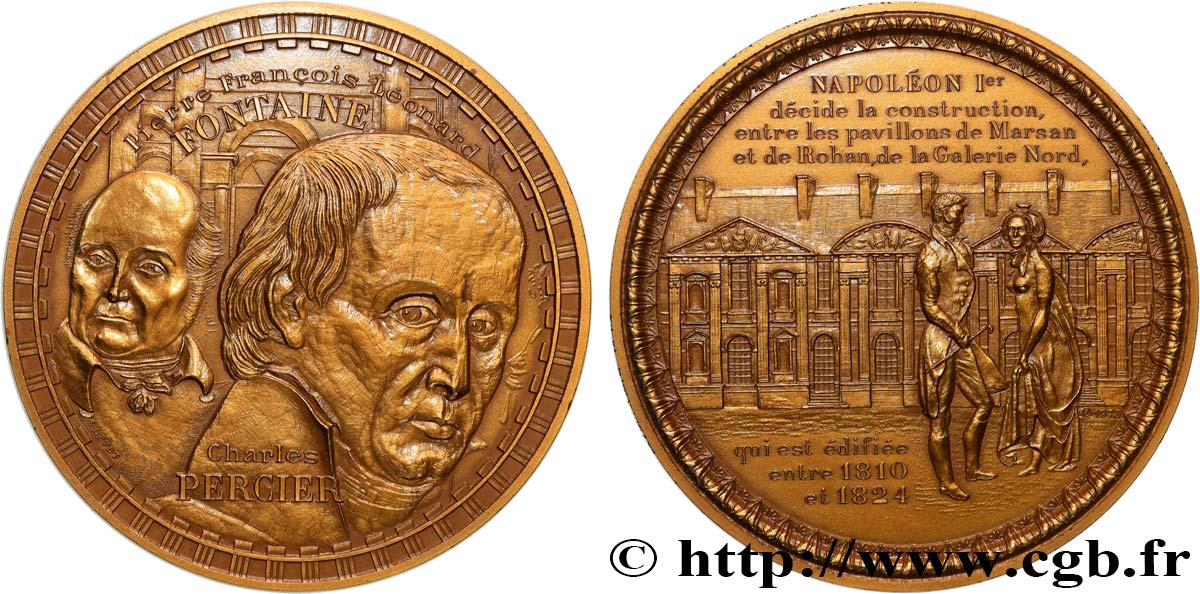 MONUMENTS ET HISTOIRE Médaille, Pierre François Fontaine et Charles Percier, n°301 SUP