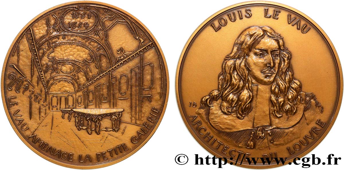 MONUMENTS ET HISTOIRE Médaille, Louis le Vau, architecte, aménage la petite galerie, n°302 SUP