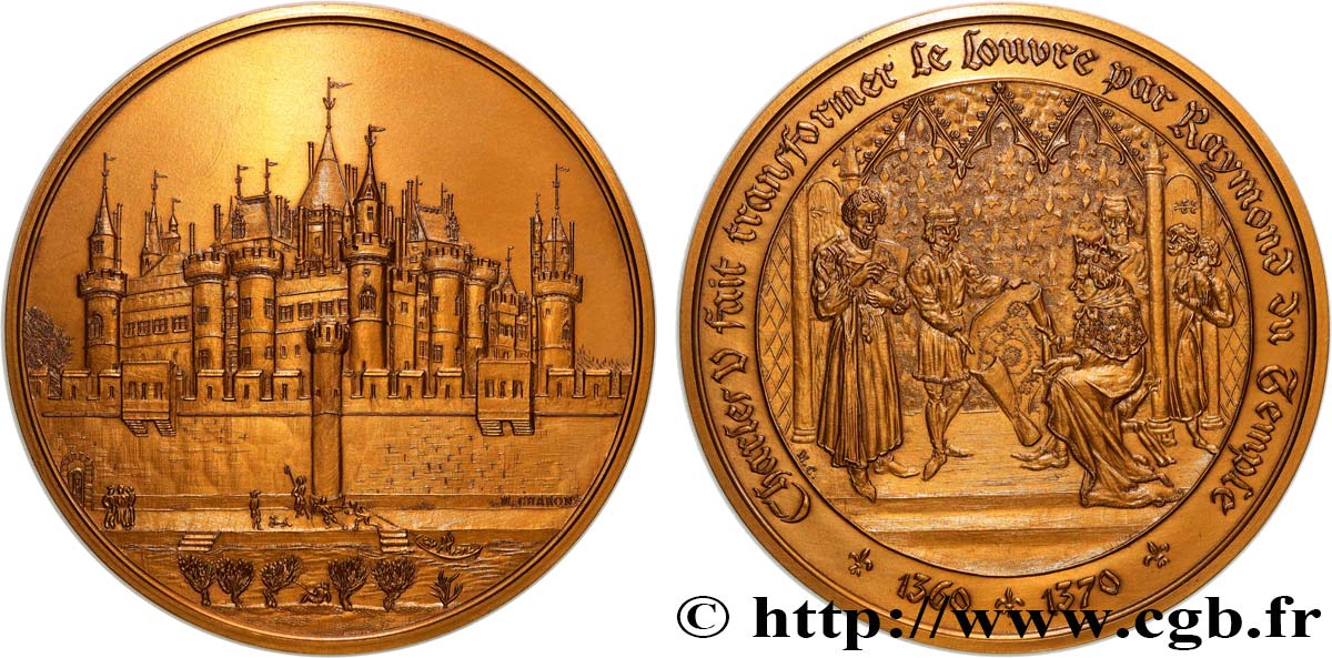 MONUMENTS ET HISTOIRE Médaille, Charles V fait transformer le Louvre, n°405 SUP