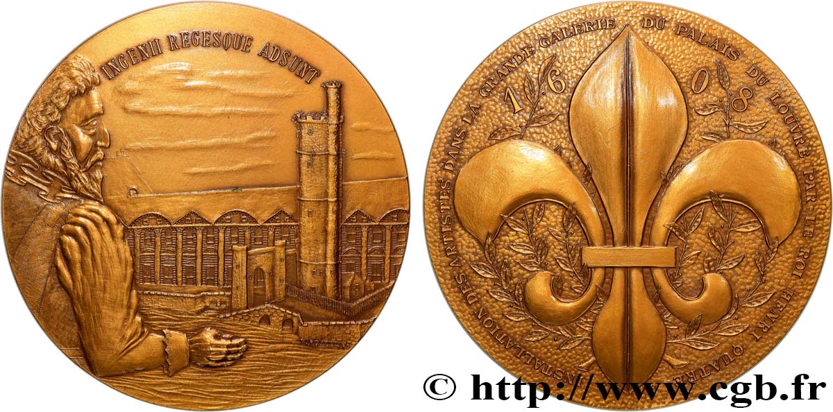 BUILDINGS AND HISTORY Médaille, Installation des artistes dans la Grande Galerie du Palais du Louvre, n°308 EBC