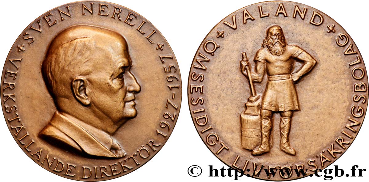 SUÈDE Médaille, Sven Nerell VZ