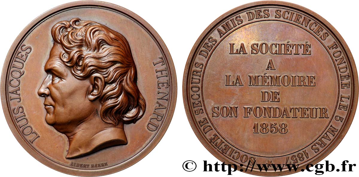 SCIENCES & SCIENTIFIQUES Médaille, Louis Jacques Thénard, Éleuthère Mascart, à la mémoire du fondateur SUP+