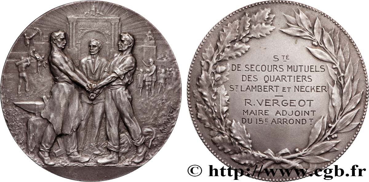 ASSURANCES Médaille, Société de secours mutuels des quartiers de Saint Lambert et Necker TTB+