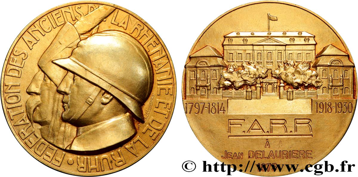 CINQUIÈME RÉPUBLIQUE Médaille, Fédération des Anciens de la Rhénanie et de Ruhr SUP