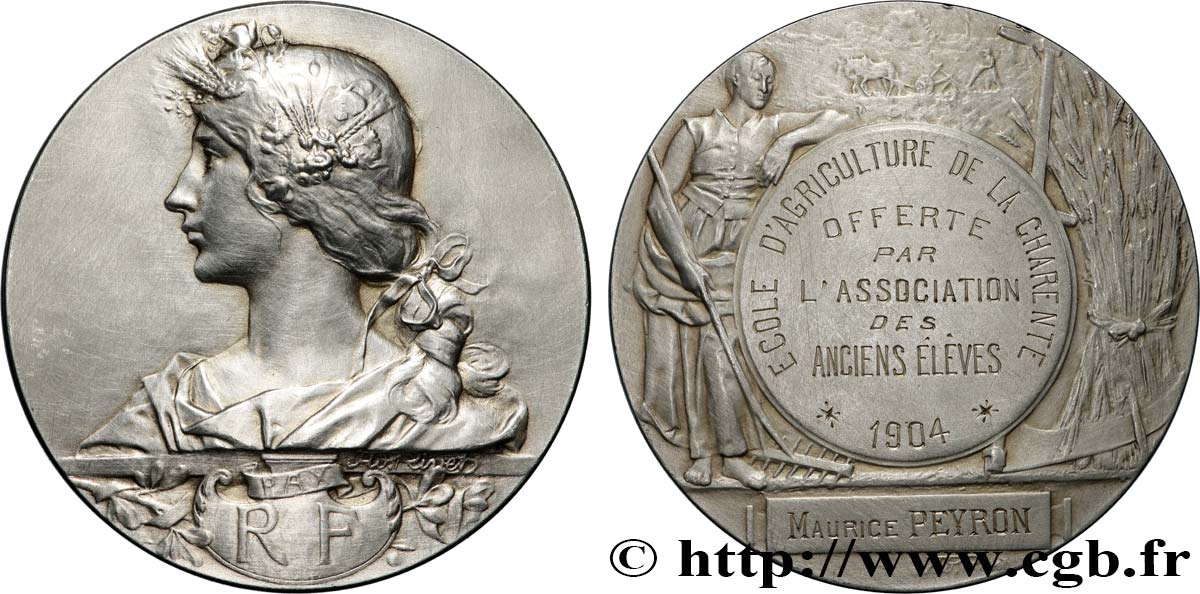 III REPUBLIC Médaille, Offerte par l’Association des anciens élèves AU