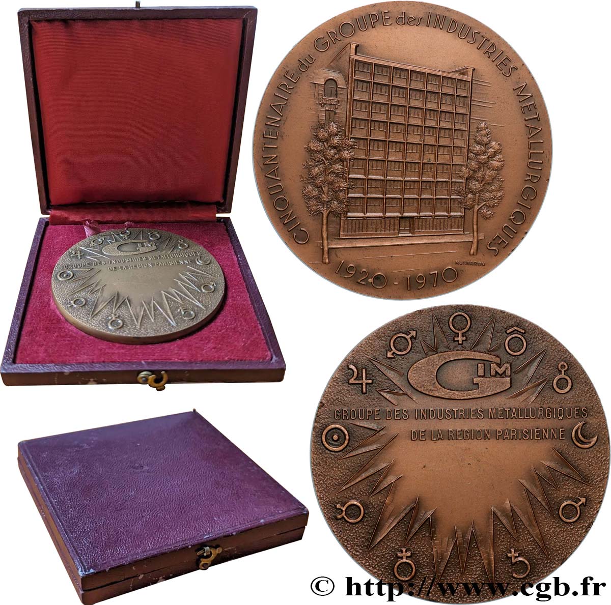 FUNFTE FRANZOSISCHE REPUBLIK Médaille, Cinquantenaire du groupe des industries métallurgiques VZ