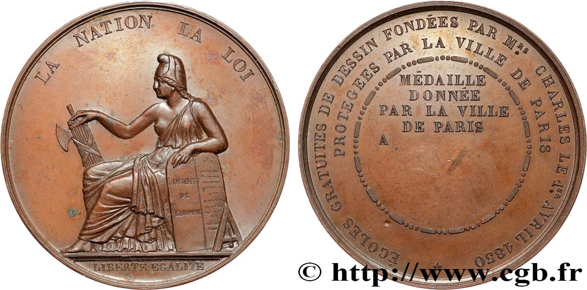 LOUIS-PHILIPPE Ier Médaille, donnée par la ville de Paris SUP