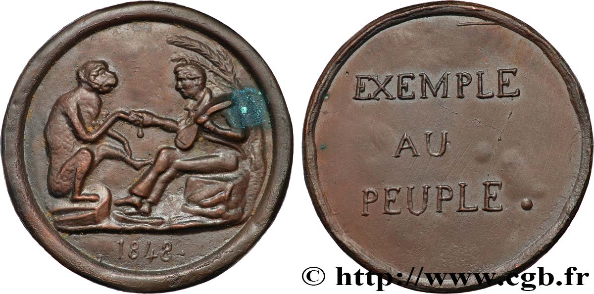 DEUXIÈME RÉPUBLIQUE Médaille, Exemple au peuple fVZ