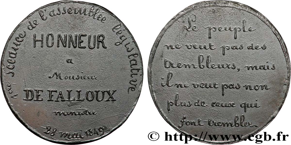 DEUXIÈME RÉPUBLIQUE Médaille, Séance de l’assemblée législative AU