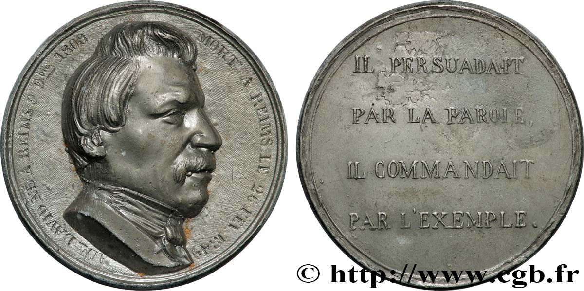 DEUXIÈME RÉPUBLIQUE Médaille, Décès d’Adolphe David, commissaire spécial du gouvernement MBC