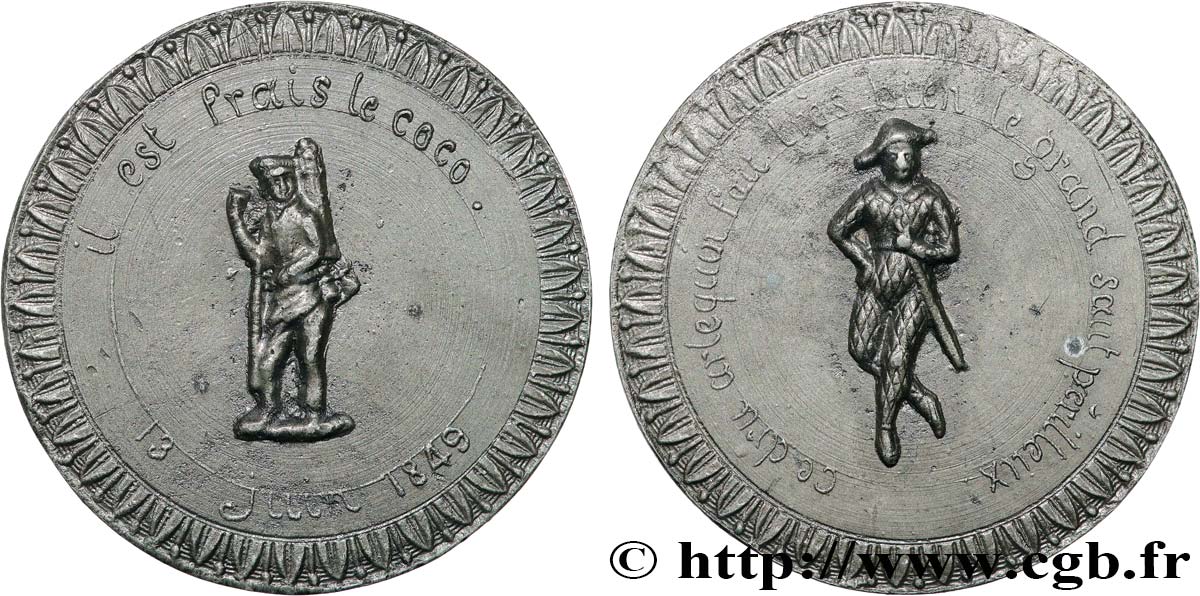 DEUXIÈME RÉPUBLIQUE Médaille, Il est frais le coco AU