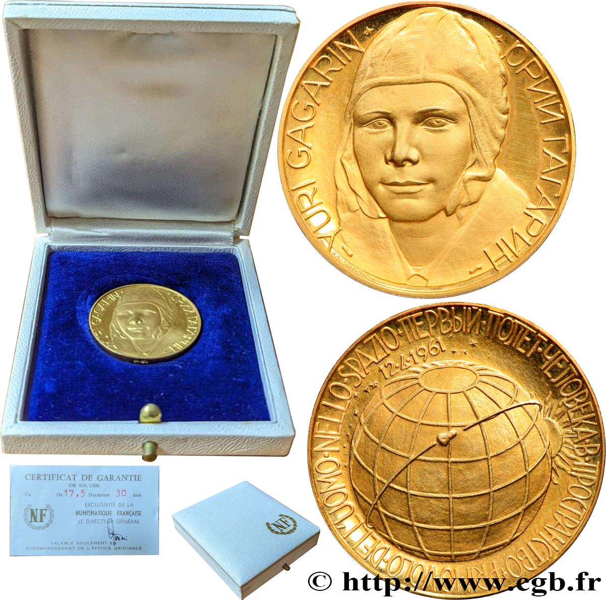 CONQUÊTE DE L ESPACE - EXPLORATION SPATIALE Médaille, Yuri Gagarin VZ
