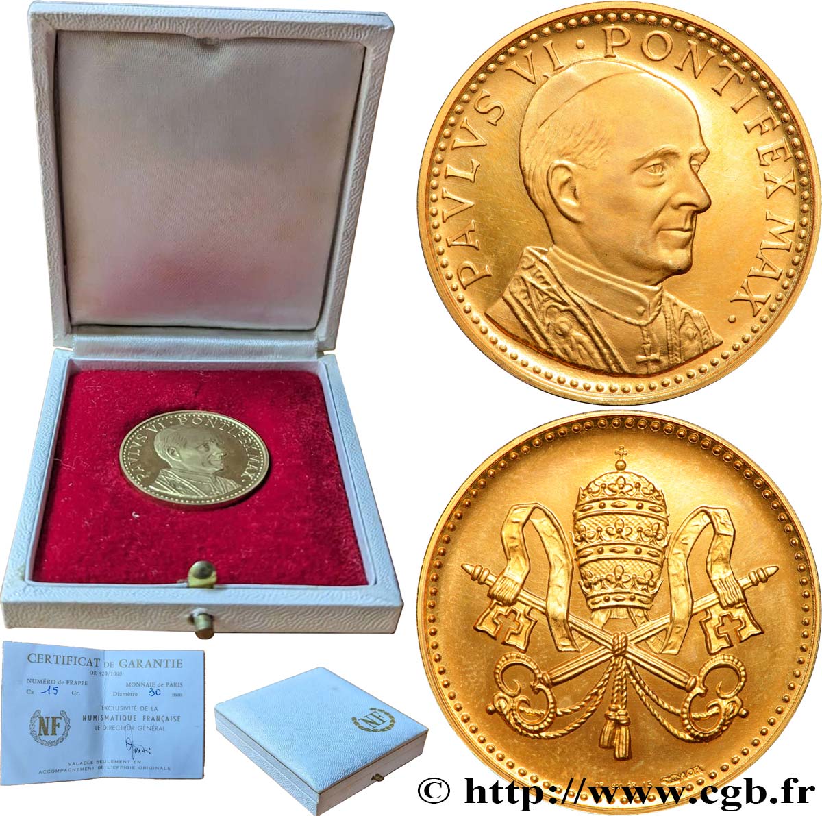 VATIKANSTAAT UND KIRCHENSTAAT Médaille, Paul VI, Pèlerinage en Terre Sainte VZ