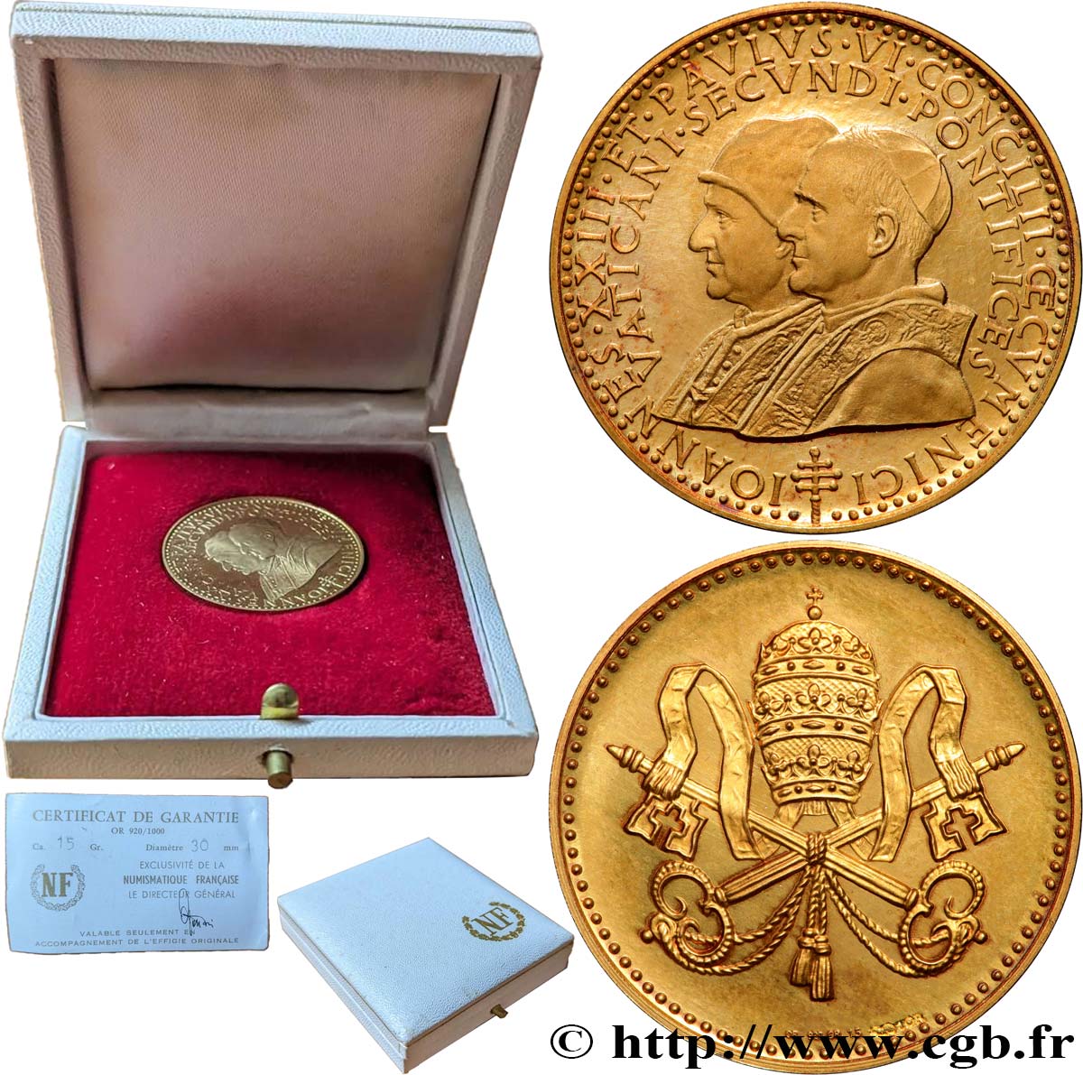 VATICANO E STATO PONTIFICIO Médaille, Jean XXIII et Paul VI, Concile SPL