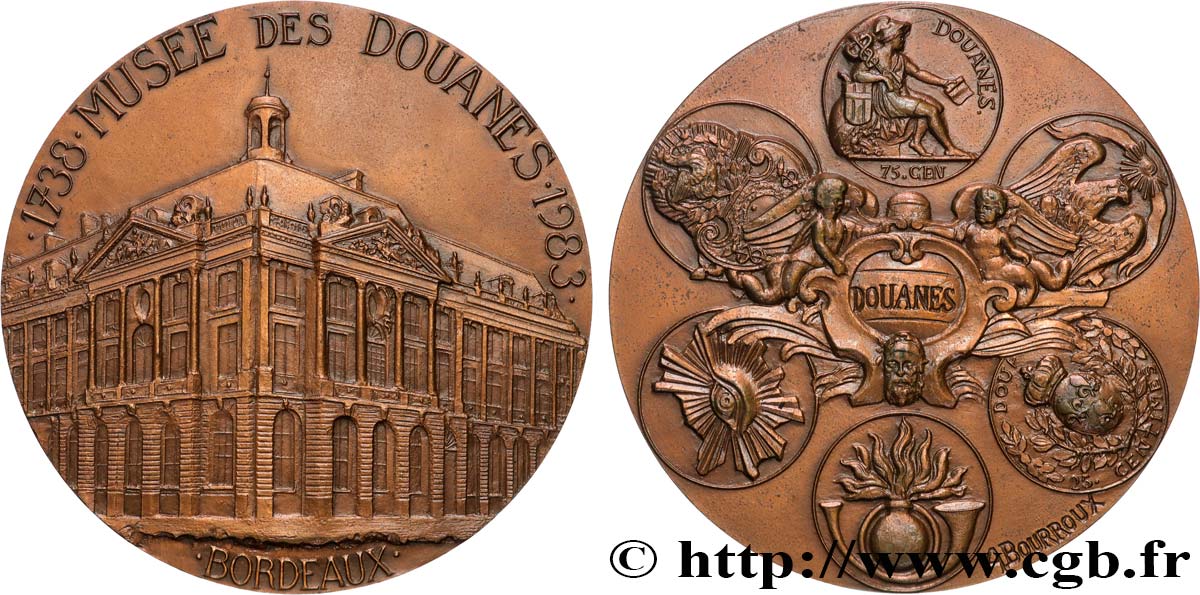 CINQUIÈME RÉPUBLIQUE Médaille, Musée des douanes de Bordeaux SUP