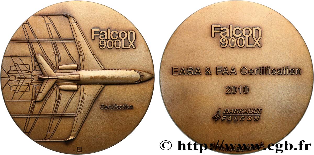 QUINTA REPUBBLICA FRANCESE Médaille, Certification du Falcon 990LX SPL