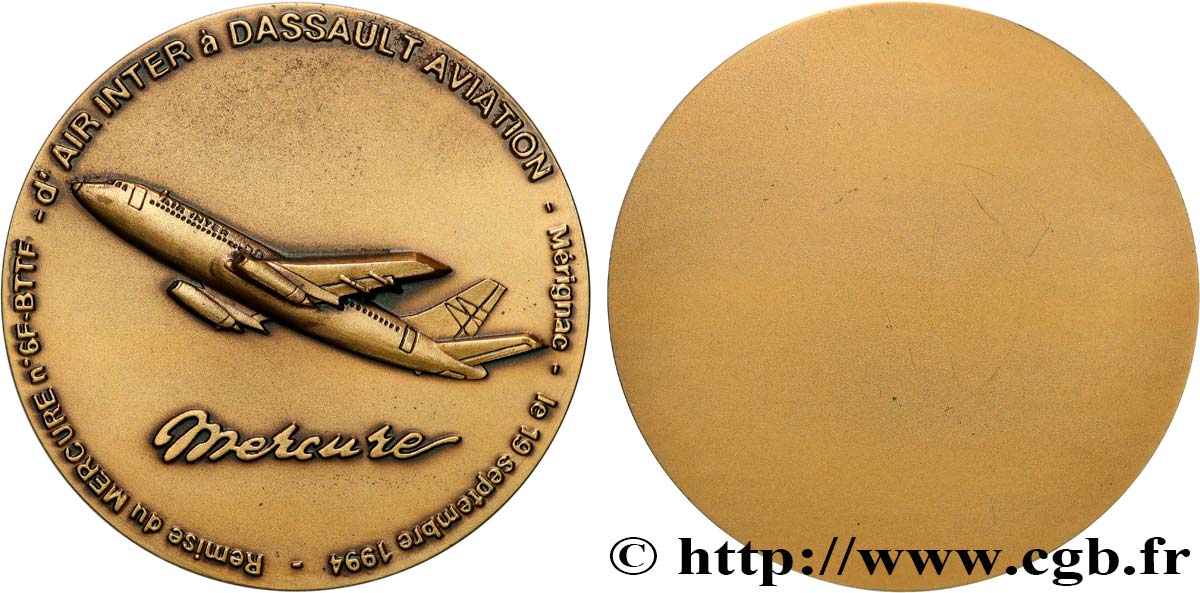 V REPUBLIC Médaille, Remise du Mercure n°9F-BTTF AU