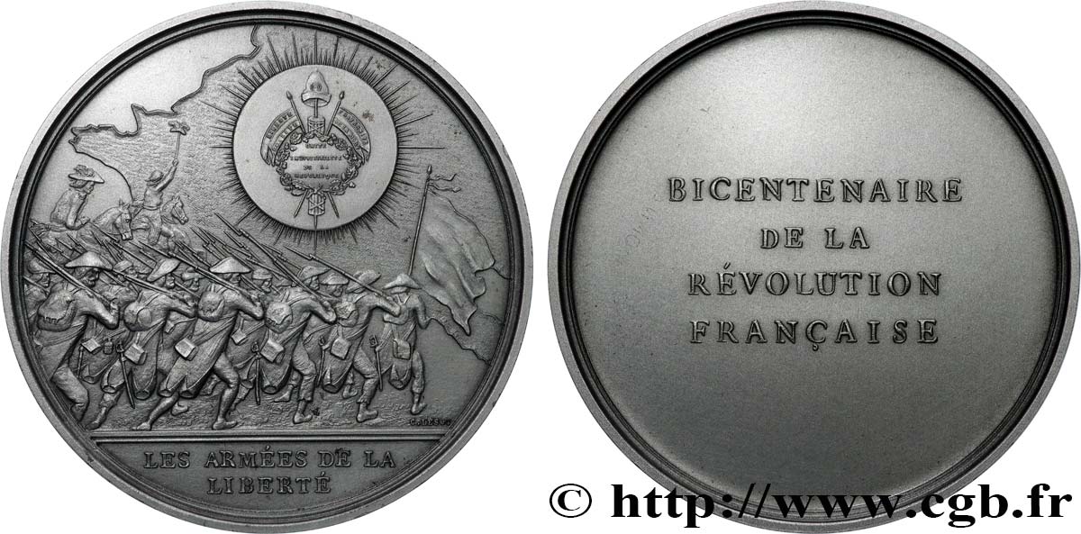 QUINTA REPUBBLICA FRANCESE Médaille, Bicentenaire de la Révolution, Les armées de la liberté SPL/q.SPL