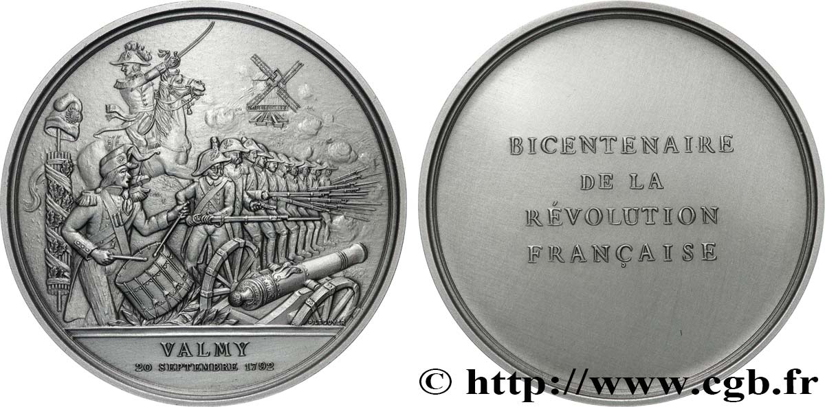 QUINTA REPUBLICA FRANCESA Médaille, Bicentenaire de la Révolution, Valmy EBC