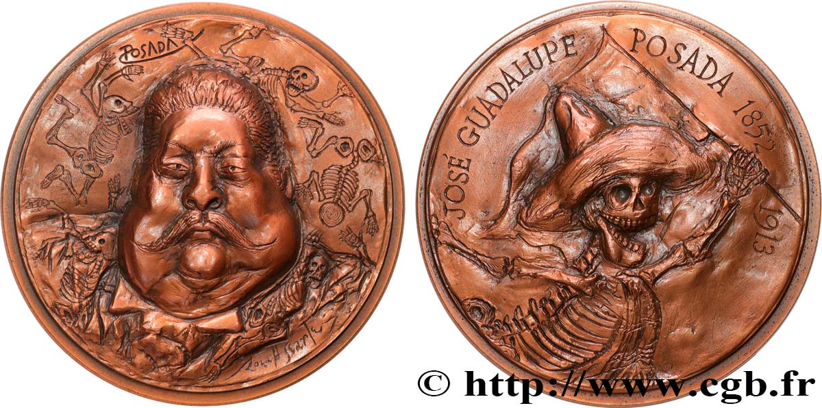 ARTISTES : GRAVEURS, PEINTRES, SCULPTEURS Médaille, José Guadalupe Posada, n°3 SUP